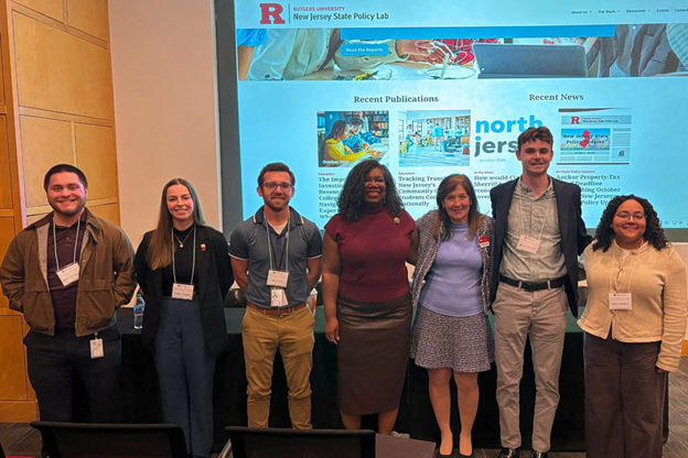 Pictured from left to right: Jesskomar Gargot, Taylor Hughes, Matthew Duca, Marva Mack, Dr. Elizabeth Cooner, James Barnett, and Ciera Gaither.